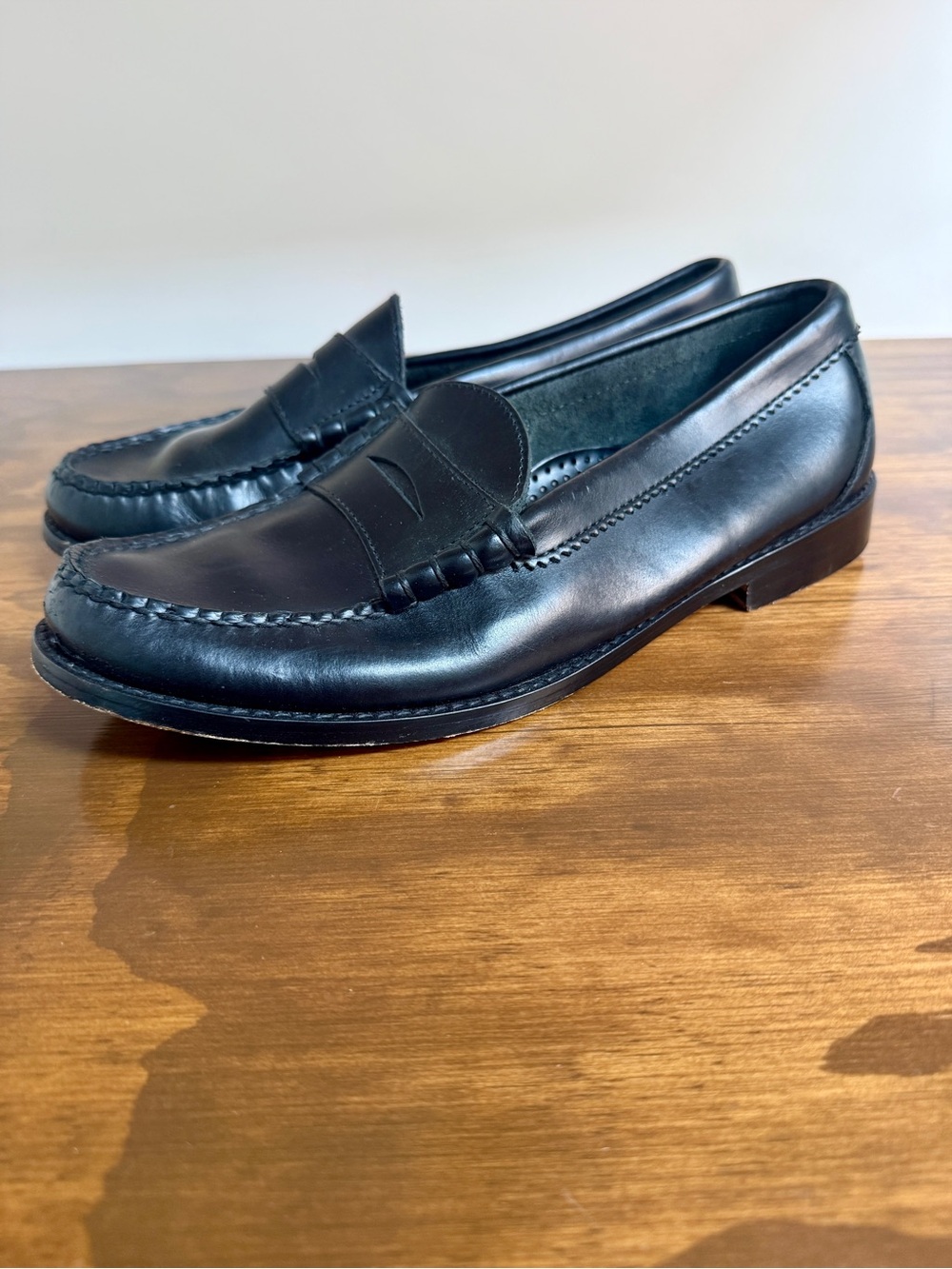 J. Crew Camden Black Leather Penny Loafers Men's Size 8.5